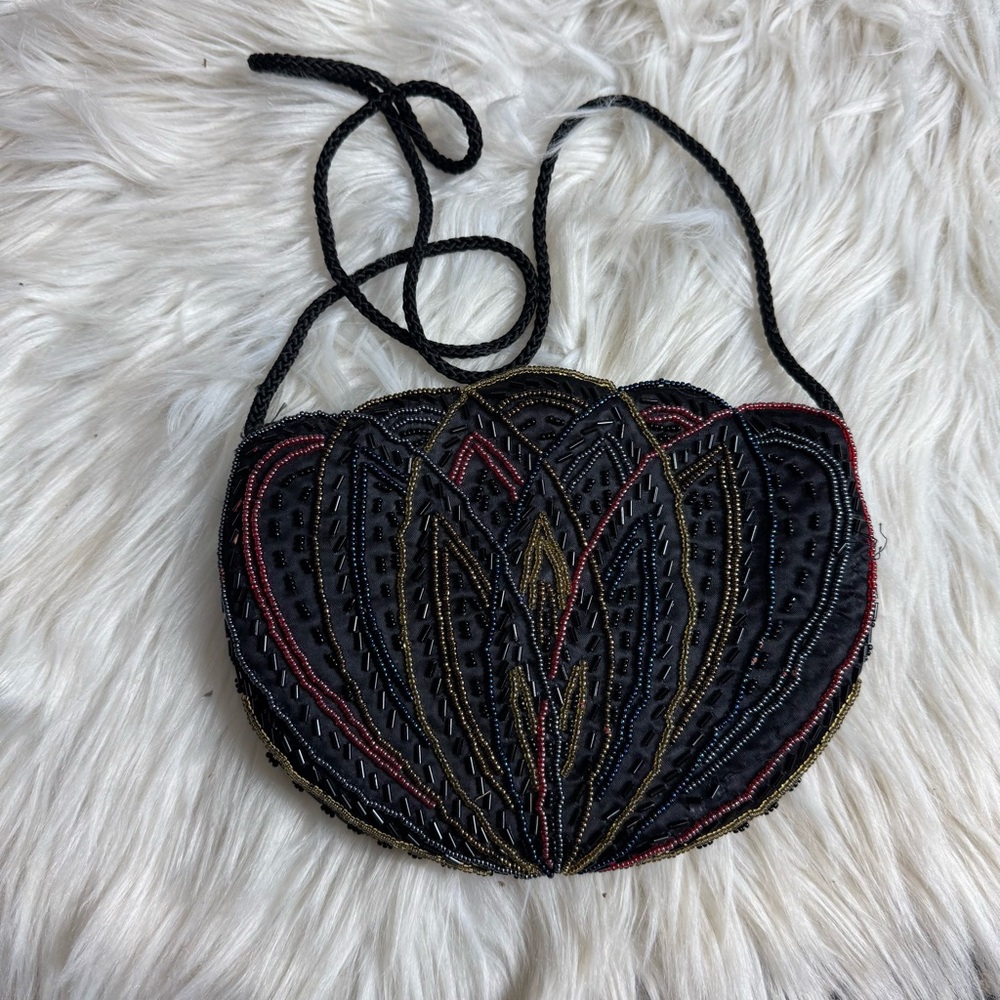 Vintage Magid Black Beaded Women's Purse